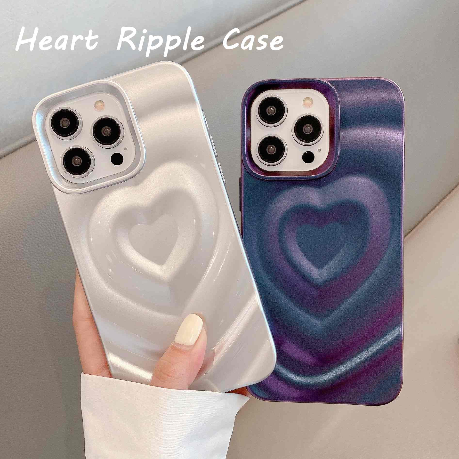 i Phone16 ケース i Phone15 i Phone14 i Phone13 韓国 ハート i Phoneケース かわいい オシャレ 可愛い プレゼント ギフト リップル スマホケースi P