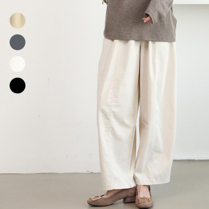 ロングパンツ綿パンツ レディース ボトムス パンツ サルエルパンツ ワイドパンツ リラックス 春 夏低身長 ガウチョ大きいサイズ ゴム 体型カバー 高身長ロングパンツ綿パンツ レディース ボト ボトム